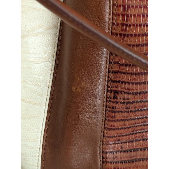 Brahmin Shoulder Bag Trina Brown Sahara Leather Bucket Drawstring - Picture 8 of 10